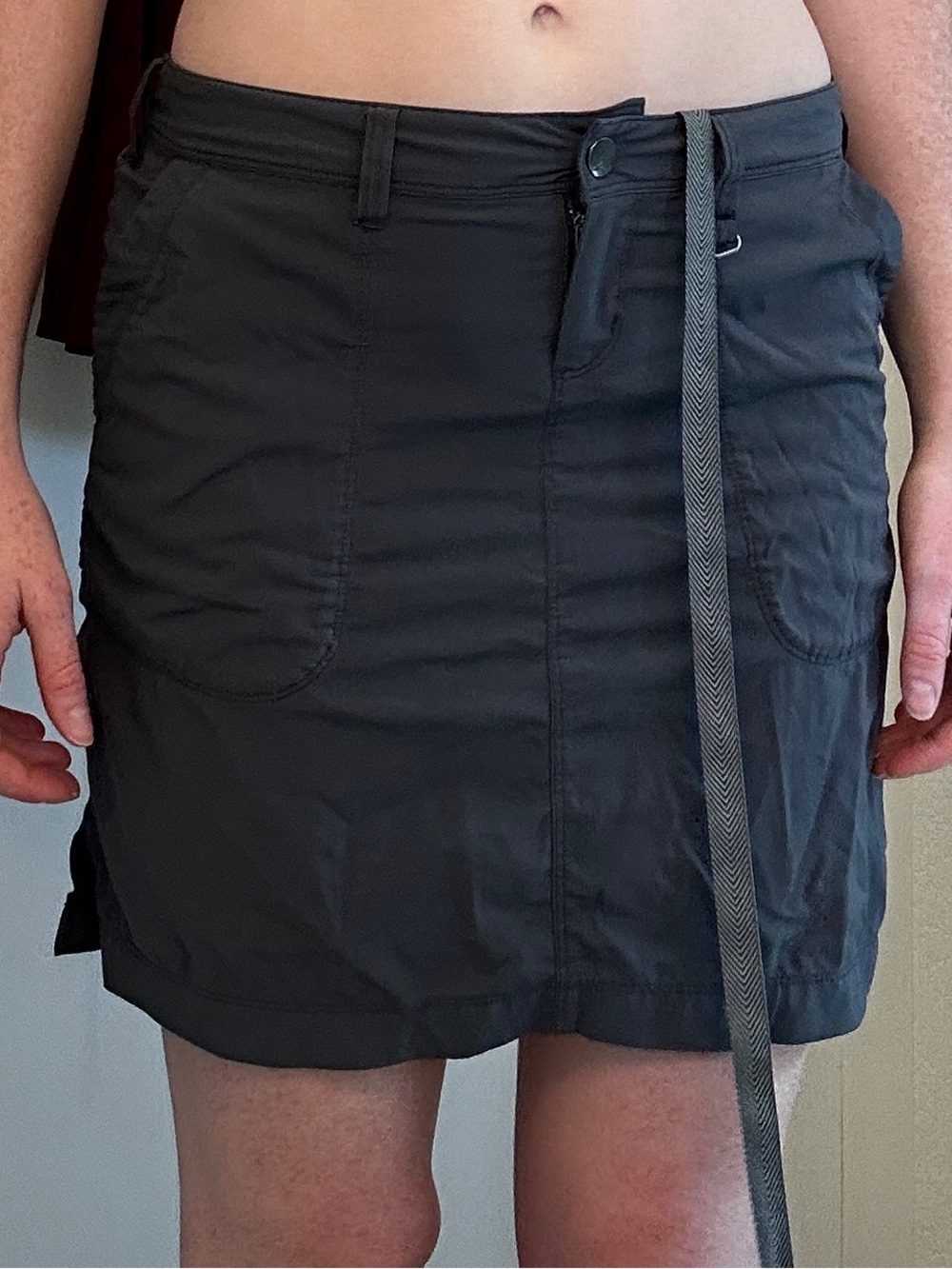 REI grey hiking skort with belt